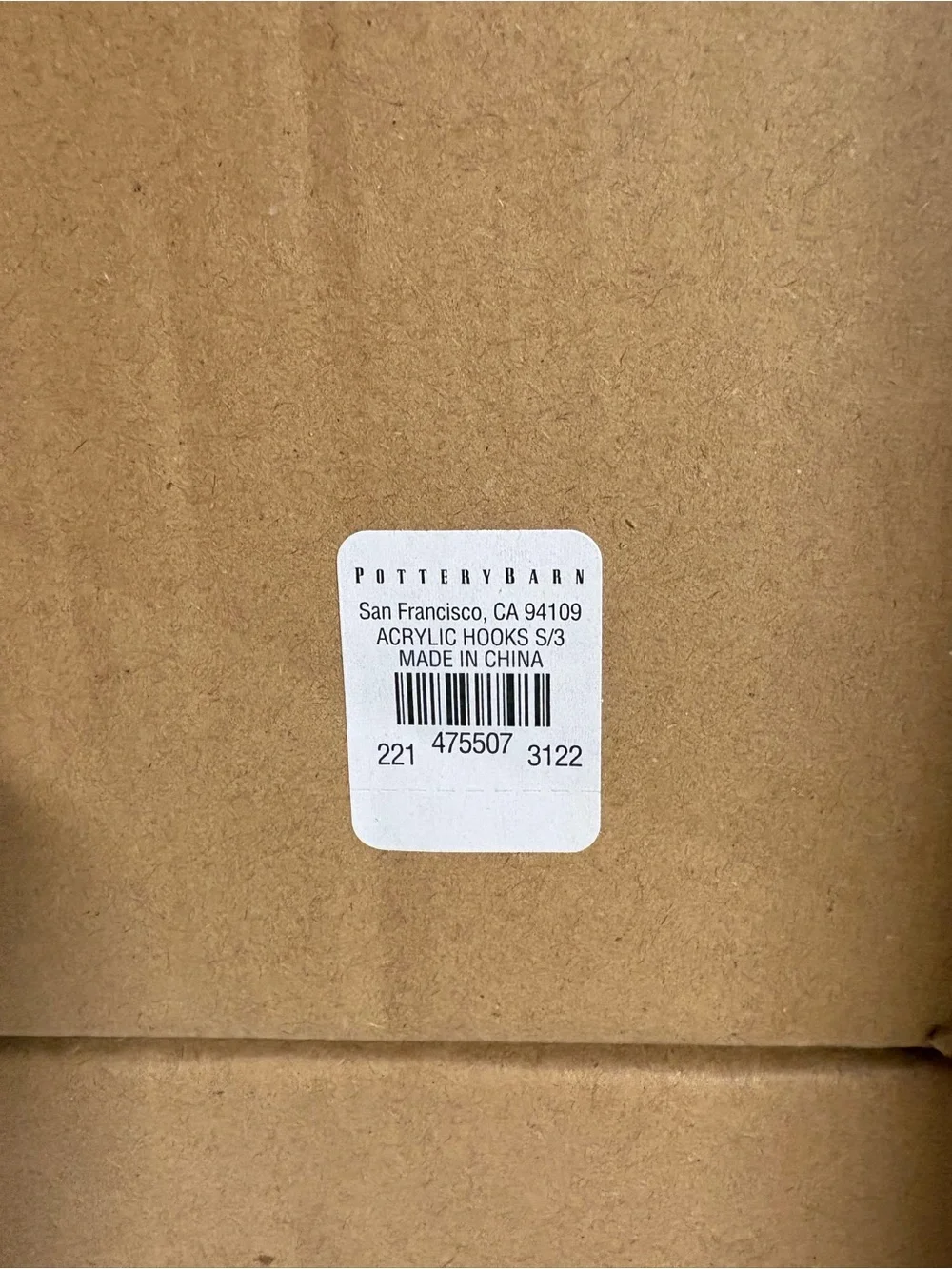 Pottery Barn Acrylic Wall Hook Panel with Gold Hooks